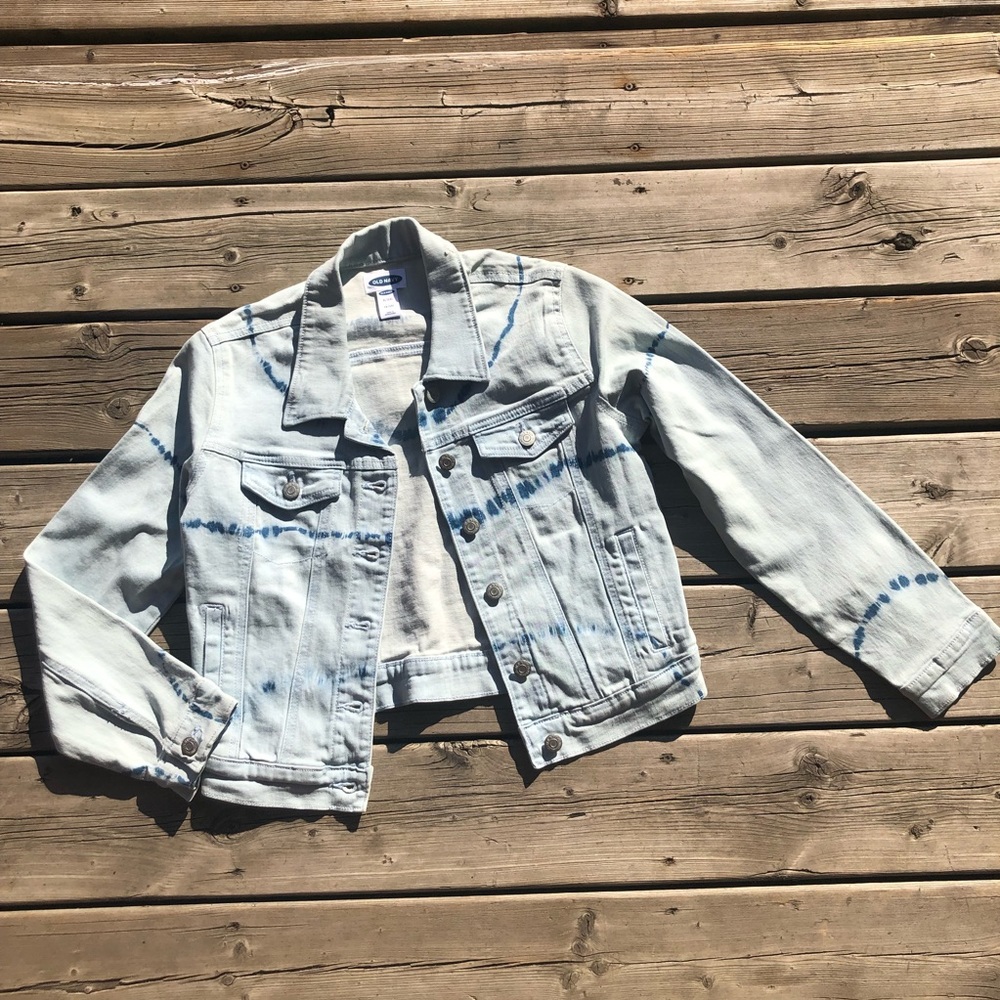 NWT Kids denim jacket Old Navy, tie-dye effect